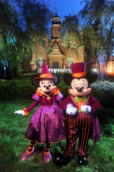 Mickey and Minnie decked out for "Mickey's Not-So-Scary Halloween Party"